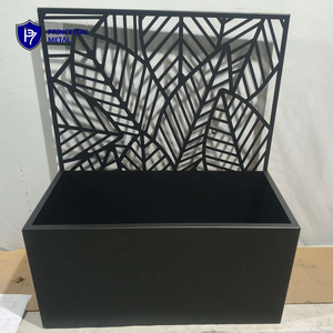 Fabricant de jardinières surdimensionnées en métal noir Princeton, revêtement en poudre, usage commercial - Product Image 2