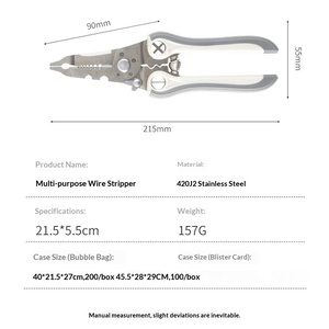 Customized stainless steel multi-purpose wire stripper electrician special cable stripping wire winding necessary clamp <b>tools</b> - Product Image 6