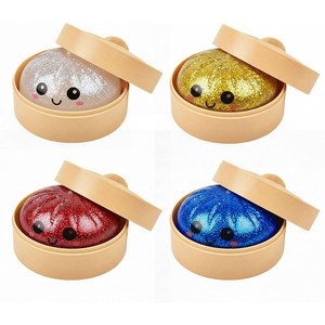 Food Dumpling <b>Squishy</b> Glitter Steamed Bun Baozi Mystery Box Colorful Stress Balls Fidget Sensory Toy Anti Stress <b>Squishies</b> Balls - Product Image 6