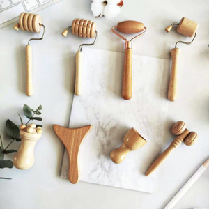 Custom Private Label Facial Wellness Gua Sha Natural Wood Acupressure Stick Brass <b>Massage</b> <b>Tool</b> for Face/Neck/Body Self-Care Skin - Product Image 4