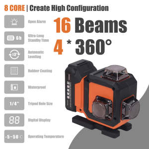 Niveau laser 16 lignes, batterie 20V, USB Type C, 10H d'autonomie, <span class=keywords><strong>auto</strong></span>-<span class=keywords><strong>nivelant</strong></span> - Product Image 3