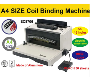 Thiết Bị Văn Phòng Cuộn Dây Ràng Buộc Máy SG-EC8706 Tự Động Xoắn Ốc Ràng Buộc Máy - Product Image 2