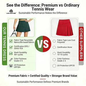 Luckpanther – Robe de tennis athlétique pour jeunes, personnalisable avec logo, respirante, à séchage rapide, avec demi-fermeture éclair - Product Image 4