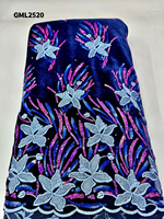 Inmyshop haute qualité dernière 100% Polyester 5 Yards fête velours dentelle tissu africain français velours avec séquence robe de mariée