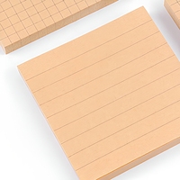 Bloc-notes adhésif carré réutilisable, lignes quadrillées, cadre vierge, blocs-notes en papier kraft, pour étudiants, bureau, écriture
