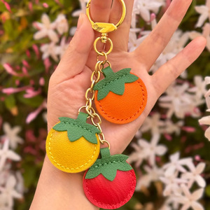 Cute cross-border spot fruit orange <b>bag</b> pendant, persimmon auspicious PU pendant, tassel accessory, exquisite <b>bag</b> <b>charm</b> - Product Image 1