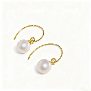 22875 DIY <b>Pearl</b> Accessories S925 <b>Silver</b> Earnail Empty Tray Gold <b>Silver</b> Jewelry Earhook with 7-13mm Round for <b>Pearl</b> <b>Earrings</b> - Product Image 5
