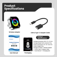 Dongle CarPlay sans fil 4-en-1, se connecte via CarPlay/Android Auto/Android Mirror/Apple Mirror, Plug and Play, stable et fiable