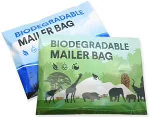Embalagem de compras de design personalizado biodegradável, die-cut, bolsa de plástico da mercadoria com impressão de logotipo