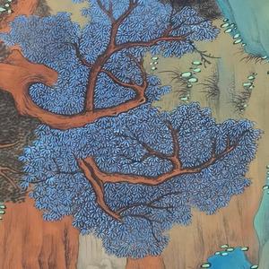 Arte <span class=keywords><strong>Oriental</strong></span>, Pinturas de Paisajes Chinos Pintadas a Mano en Verde y Azul, Pintura con Tinta, Arte <span class=keywords><strong>Chino</strong></span> Antiguo, Arte de Pared - Product Image 4