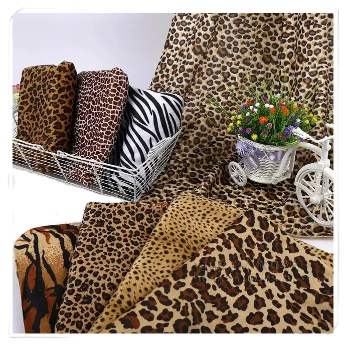 Capa estampada de sofá, capa têxtil 100% de poliéster com estampa de pele, velboa, tecido têxtil/leopardo