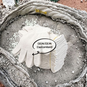 SJS High Quality Durable Heavy Duty Black Knitted Textured Cotton Flexible <b>Powder</b>-Free Hand Safety Work Gloves - Product Image 3