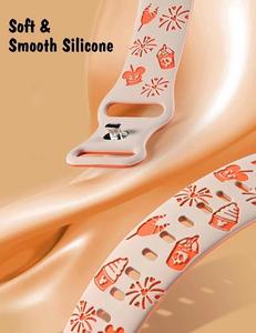 Correa de Reloj de Silicona con Diseño de Calabaza para <span class=keywords><strong>Apple</strong></span> Watch Serie 10, Correa de Goma con Grabado de Halloween, 42mm 46mm - Product Image 4