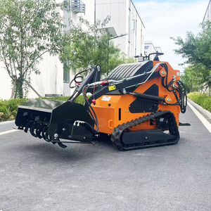 <span class=keywords><strong>Mini</strong></span>-chargeuse sur chenilles Tovisen 23HP avec moteur EPA, chargeuse à chenilles compacte à conducteur marchant à pied et accessoires de motoculteur - Product Image 1