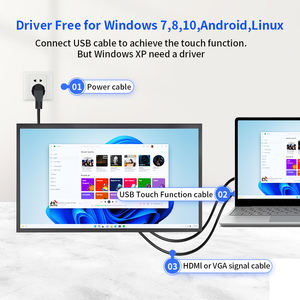 Zhixianda 11.6 inç 3840*2160 4K endüstriyel açık çerçeveli monitör kapasitif dokunmatik ekran monitör Metal kasa duvara montaj LCD ekran - Product Image 3