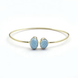 Dainty Golden Rutile Gemstone <b>Bracelet</b> Adjustable <b>Bracelets</b> <b>Stacking</b> Bangle <b>Bracelet</b> Jewelry Gold Plated Designer Gift for Her - Product Image 3