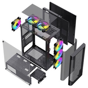 มนุษย์หิมะเคสพีซีเล่นเกม atx/ M-ATX ชิ้นเคสคอมพิวเตอร์ Towers สีดำคลาสสิกเคสคอมพิวเตอร์เกมพีซี ATX - Product Image 2