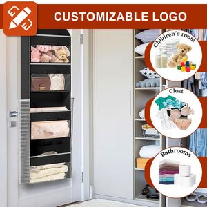 Over Door Foldable Square Clothing Organizer with 3 Removable Drawers and 20-35L Capacity for Living Room Closet - Product Image 2