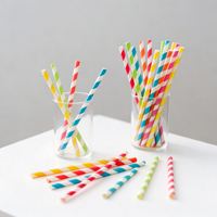 Pailles en papier flexibles biodégradables écologiques personnalisées imprimées 8*197 mm 8x210 mm pour milkshake et thé boba
