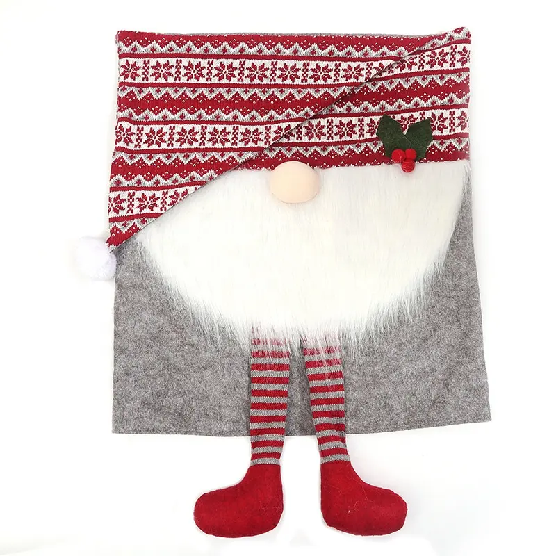 Noel Santa Claus Christmas Non-woven Dinner Table Red Hat Chair Back Covers Xmas Christmas Decorations for Home New Year 2023