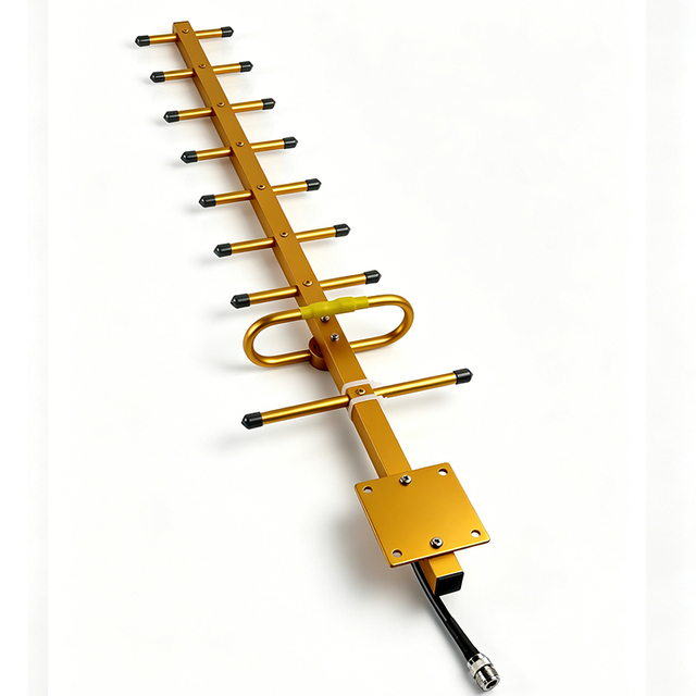 High Gain 11dBi Golden Vertical Polarized Outdoor Yagi Antenna Directional 4G LTE WiFi Signal Booster Multibeam 760-960MHz