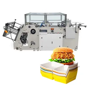 Wholesale Custom High Speed Full Automatic Pizza Hamburg Kraft Paper Lunch Box Making Machine
