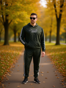 Conjunto Deportivo con Capucha para Hombre O'Mas, Estampado Geométrico, Poliéster, Informal, Otoñal, Transpirable, Corte Regular, con Bolsillos - Product Image 2