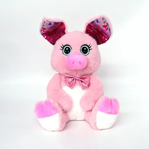 Diseño de moda Cerdo de peluche Colas de presión Orejas móviles Animales de peluche Juguete de peluche con bolsa de aire