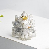 Figurine de renard à neuf queues en aigue-marine, décoration romantique porte-bonheur