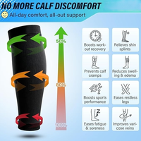 Manchons de compression pour mollets 20-30 mmHg, chaussettes de compression sans pieds pour le traitement des varices et soulagement des douleurs aux jambes