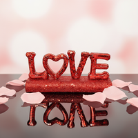 Décorations suspendues personnalisées faites à la main, écologiques, en sequins, miroir disco, lettre d'amour rouge pour la Saint-Valentin et les mariages