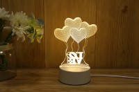 Veilleuse Saint-Valentin, Décoration de Chambre, Lumières LED, Tableau d'Notes, Lampe à Illusion 3D, Veilleuse Acrylique 3D