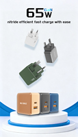 Cargador Rápido GaN NIUBAILE de 65W, PD 3.0, QC2.0, 1A1C, Enchufe Europeo Ignífugo para Teléfono Móvil, Laptop, Reloj Inteligente, Ecológico