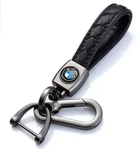 Hot Selling Leather Keychain Suitable for Nissan/Jeep/leather braided rope double business trend key chain pendant