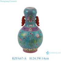 Vase en porcelaine traditionnel de collection, peint à la main, multicolore, ancienne surface, région Kangxi, Dynastie Qing, RZFA66-69-A
