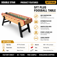 Table de baby-foot personnalisable 5FT Plus en MDF avec lamination PVC, accessoire de jeu de football d'intérieur en caoutchouc pour 8 joueurs, usage commercial adulte