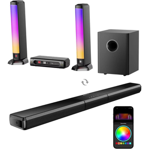 Barre de son 5.1 canaux avec système audio surround <span class=keywords><strong>Dolby</strong></span> <span class=keywords><strong>Atmos</strong></span> pour téléviseur, interface optique RGB, détachable - Product Image 1