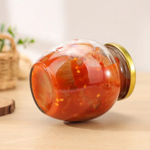 300-700ml vide Transparent en verre clair emballage pot <span class=keywords><strong>de</strong></span> miel pot <span class=keywords><strong>de</strong></span> confiture <span class=keywords><strong>de</strong></span> miel bouteilles <span class=keywords><strong>de</strong></span> mise en conserve pour récipient alimentaire avec couvercle en métal - Product Image 5