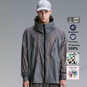 Veste coupe-vent légère 100 % nylon du fabricant, protection UV UPF50+, pliable, en maille, séchage rapide, respirante, anti-UV - Product Image 1