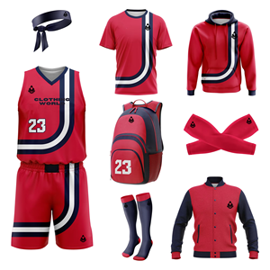 Ensemble de tenues de basketball 100% polyester/spandex, qualité d'usine, meilleur prix, nouveau design, emballé - Product Image 5
