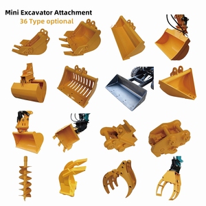 Accessoires de rechange pour mini-pelles : Tamis inclinable plat, Godet de tranchée, Grappin à bois, Pouce hydraulique, Ripper, Tarière, Brise-roche, Kit d'accessoires - Product Image 1