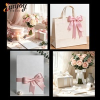 Ruban en satin polyester uni, tons pastel, doux et brillant, pour la décoration de bouquets floraux, emballage cadeau, vente en gros