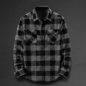 Chemise en flanelle à carreaux à manches longues pour homme de haute qualité, coupe classique, décontractée, en coton, boutonnée - Product Image 1