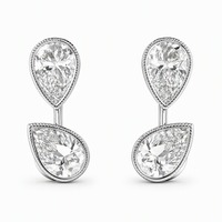 Boucles d'oreilles classiques Betterstar en or blanc 14 carats, 1 carat D VS1, taille poire, certifiées IGI, pour femmes