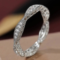 Anillos CAOSHI 2026 con Diseño de Ondas Cruzadas, Brillantes y Redondos, con Circonita Cúbica, para Compromiso, Boda, Moda, Fiesta, Joyería para Mujer