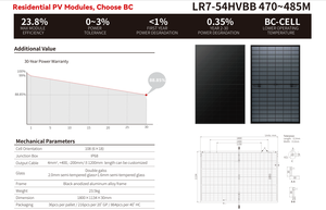 แผงโซลาร์เซลล์ Longi LR7-54HVBB-475M 475W สำหรับที่อยู่อาศัย โมดูล PV ระดับ IP 68 สต็อกยุโรป จัดส่งรวดเร็ว กระจกสองชั้น - Product Image 2