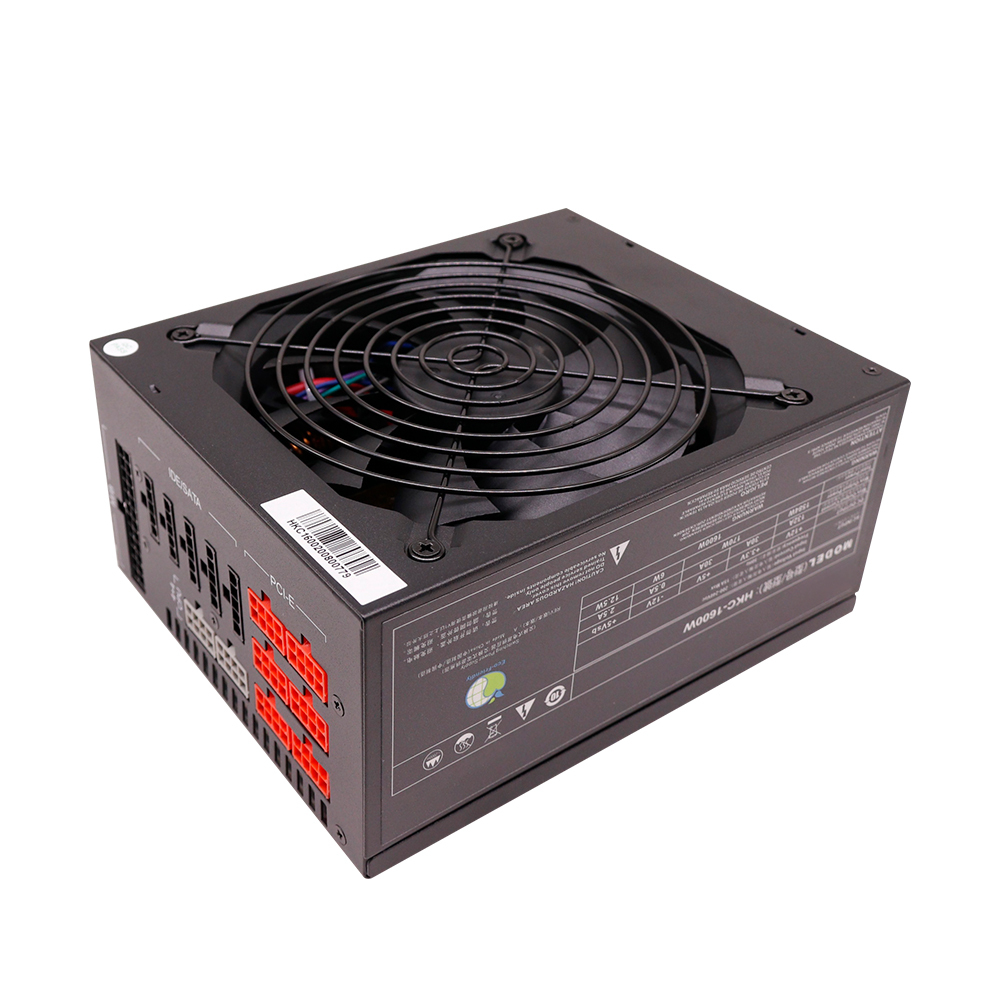 ATX Computer Case Silver Platform Power Black Red 1600W Modular PSU Rig Machine with Qingsea Chassis