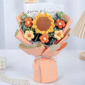 Ramo de Flores Tejidas a Mano con Luces LED, Flores de Ganchillo, Regalos <span class=keywords><strong>para</strong></span> el Día de San Valentín y el Día de la <span class=keywords><strong>Madre</strong></span>, Venta al Por Mayor - Product Image 6