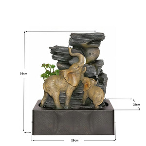 Fuente <span class=keywords><strong>de</strong></span> Agua Decorativa con Forma <span class=keywords><strong>de</strong></span> Cascada y Familia <span class=keywords><strong>de</strong></span> Elefantes, con Suculentas Artificiales, para Decoración <span class=keywords><strong>de</strong></span> Escritorio en Casa u Oficina, Regalo para Relajación en Interiores - Product Image 6