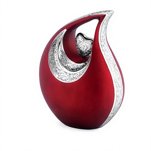 Urne funéraire pour cendres humaines, design marbre argenté, forme de larme, grande taille, qualité supérieure, style classique. - Product Image 5